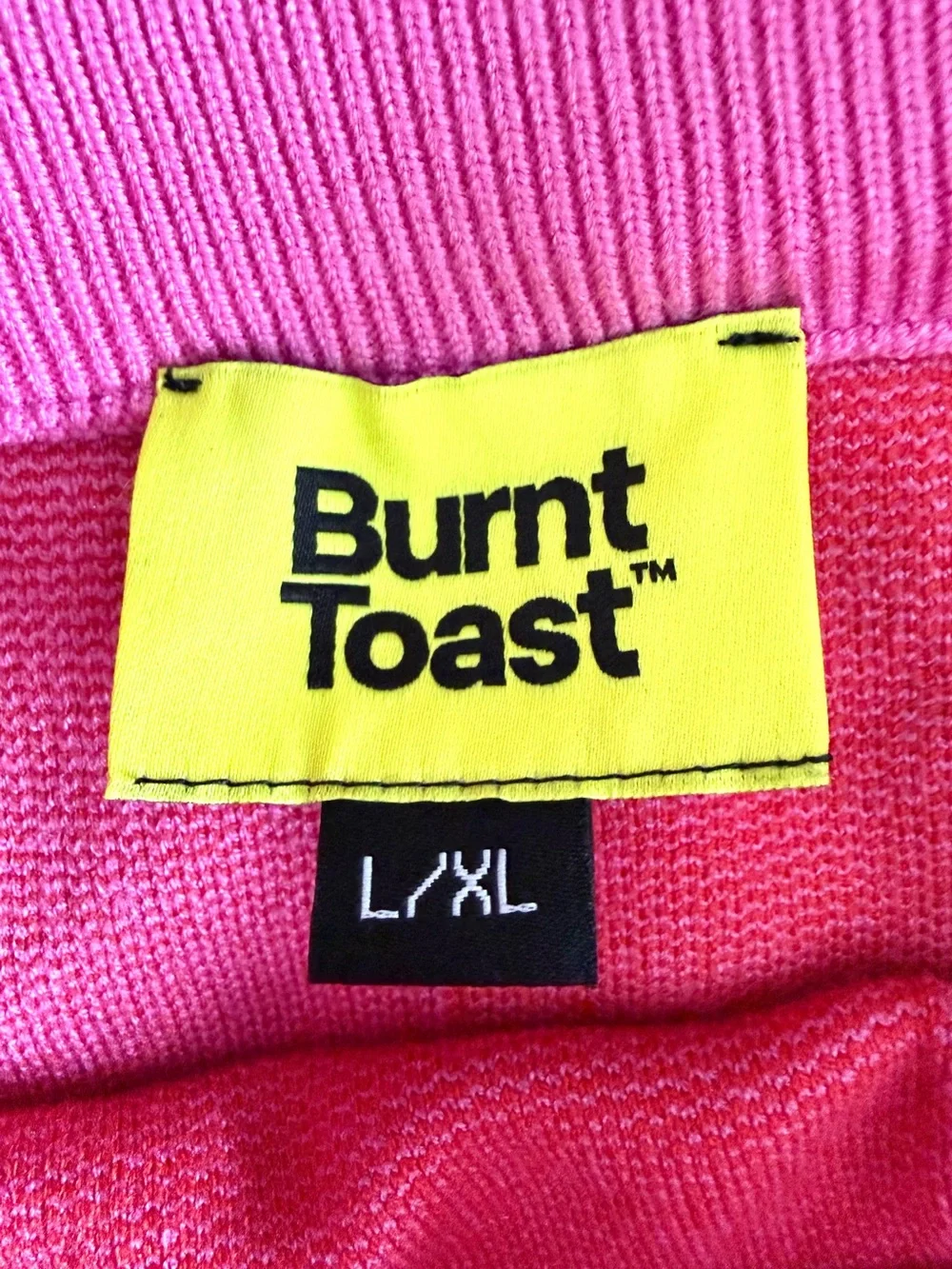 Burnt Toast Bold Spiral Knit Midi Skirt - Pink & Red Size L/XL